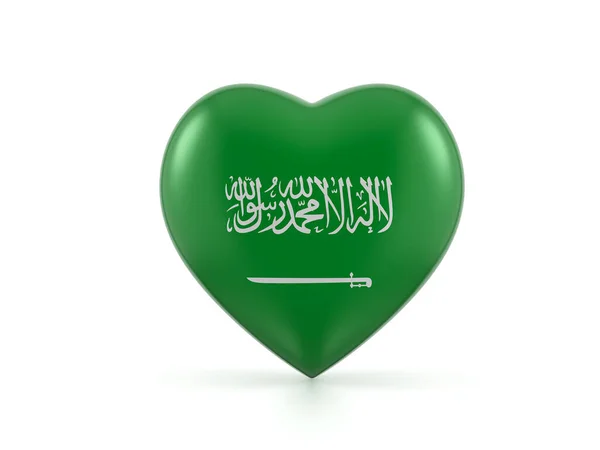 Arabia Saudită Steagul Inimii Fundal Alb Ilustrație — Fotografie, imagine de stoc