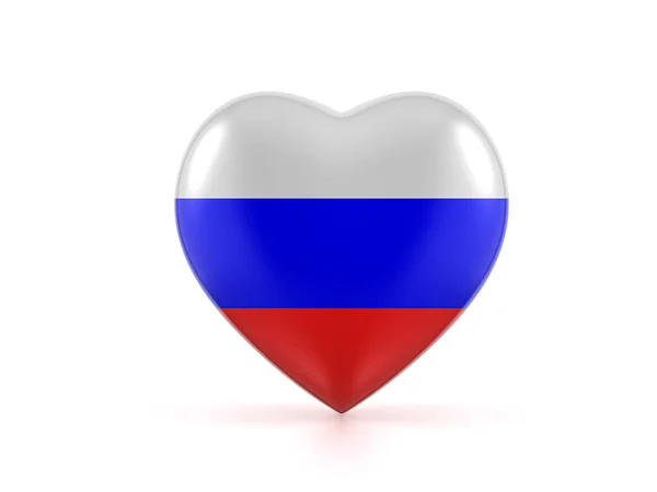 Ruská Srdeční Vlajka Bílém Pozadí Ilustrace — Stock fotografie