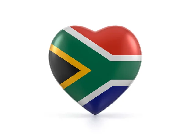 Sud Africa Bandiera Del Cuore Uno Sfondo Bianco Illustrazione — Foto Stock