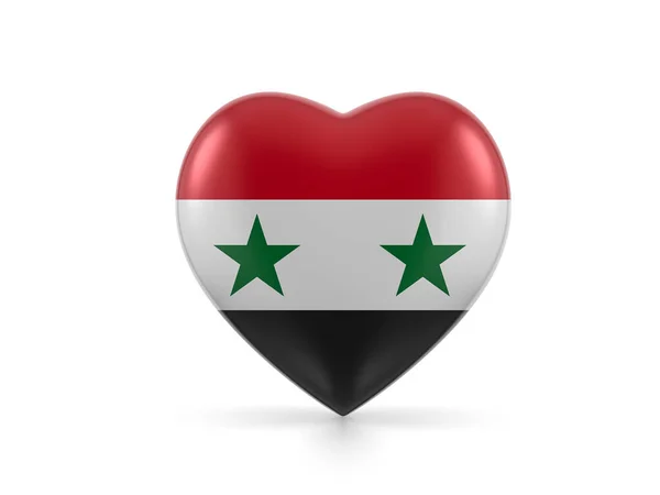 Syrië Hart Vlag Een Witte Achtergrond Illustratie — Stockfoto