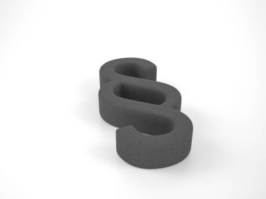 Knitted section symbol on a white background. 3d illustration.