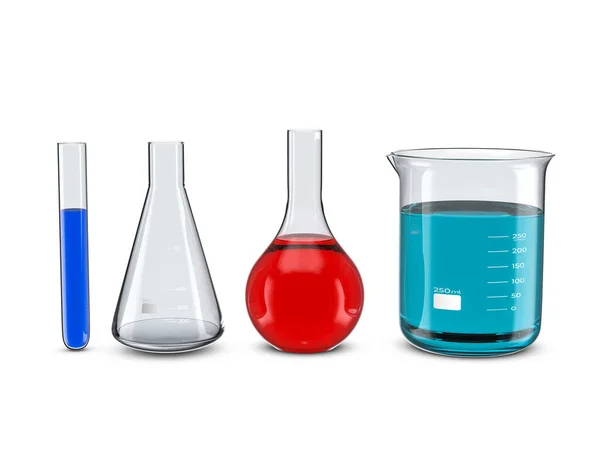 Laboratoriumglas Een Witte Achtergrond Illustratie — Stockfoto