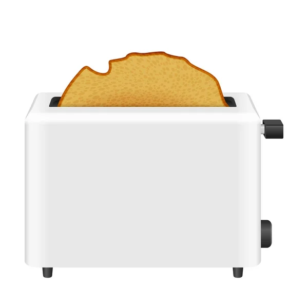 Toaster Mit Brot Auf Weißem Hintergrund Vektorillustration — Stockvektor