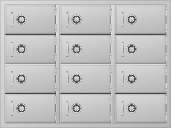 Bank Lockers Combination Lock Vector Illustration — Stock Vector