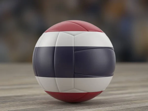 Volleyball Ball Thailand Flag Wooden Floor Illustration — Stock Photo, Image