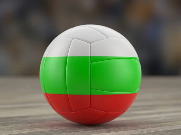 Волейбольный Мяч Флаг Болгарии Деревянном Полу Иллюстрация — стоковое фото