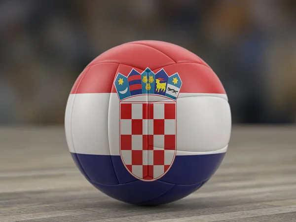 크로아티아 볼리볼 Volleyball Croatia 바닥에 깃발이다 — 스톡 사진