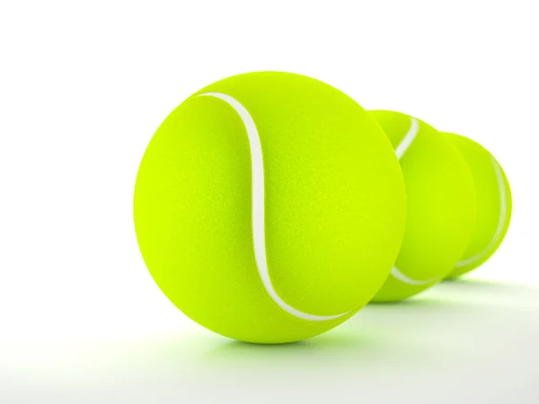 黒を背景にしたテニスボール 3Dイラスト — ストック写真