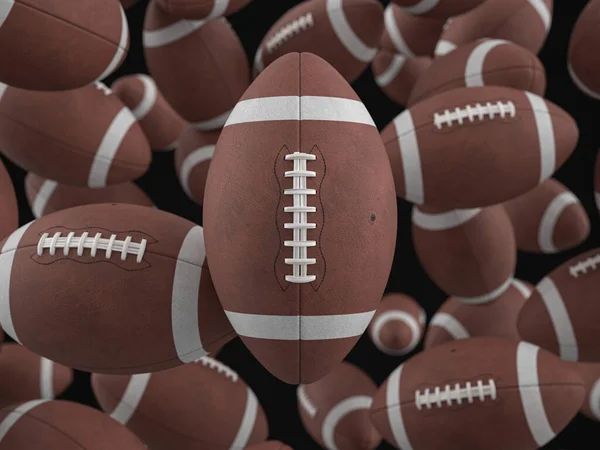 Amerikan Futbol Toplarının Oluşturduğu Bir Arka Plan Illüstrasyon — Stok fotoğraf