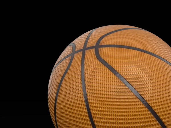 Pallone Basket Sfondo Nero Illustrazione — Foto Stock