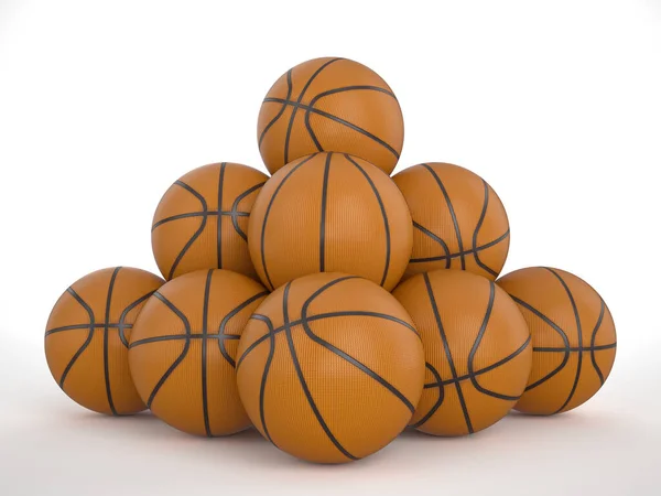 Пирамида Образованная Баскетбольными Мячами Иллюстрация — стоковое фото