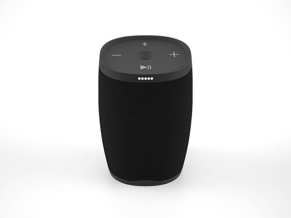 Bluetooth динамик на белом фоне. 3d иллюстрация.