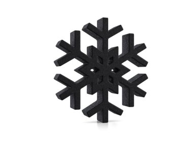 Beyaz arka planda plastik kar tanesi sembolü. 3d illüstrasyon.