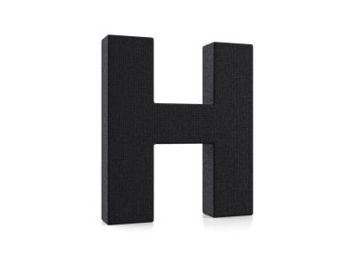 Beyaz arka planda plastik H harfi. 3d illüstrasyon.