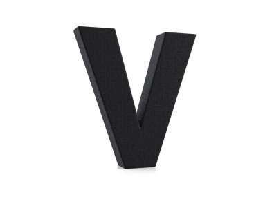 Beyaz arka planda plastik V harfi. 3d illüstrasyon.