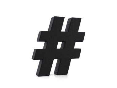 Beyaz arka planda plastik sayı sembolü. 3d illüstrasyon.