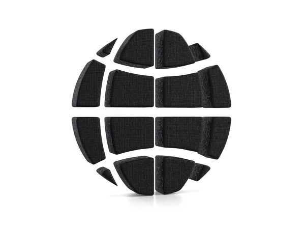 Plastikkugelsymbol Auf Weißem Hintergrund Illustration — Stockfoto