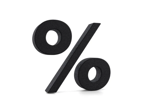 Símbolo Percentagem Plástico Num Fundo Branco Ilustração — Fotografia de Stock