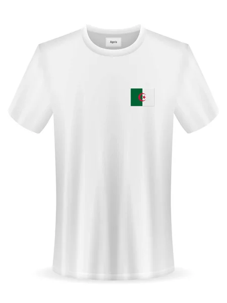 Shirt Med Algeriet Flagga Vit Bakgrund Vektorillustration — Stock vektor