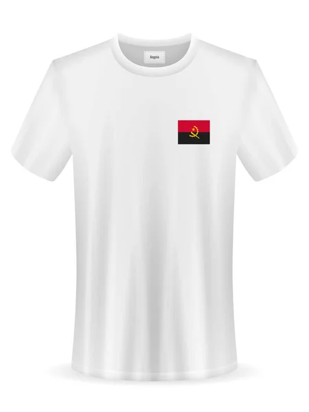 Camiseta Con Bandera Angola Sobre Fondo Blanco Ilustración Vectorial — Vector de stock