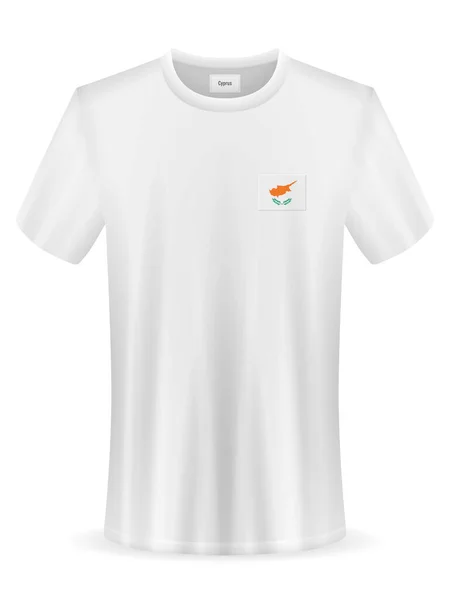 Shirt Med Cypern Flagga Vit Bakgrund Vektorillustration — Stock vektor