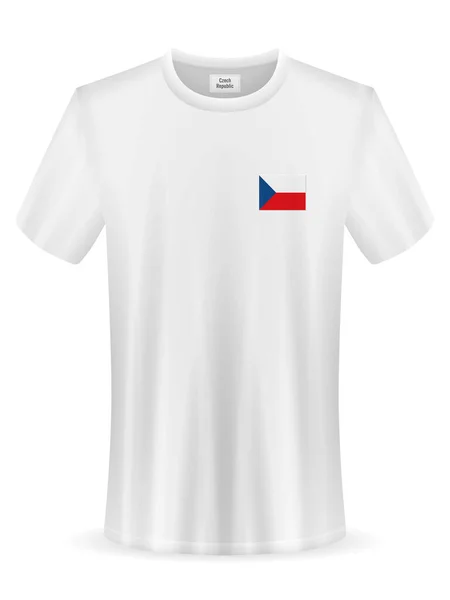 Camiseta Con Bandera República Checa Sobre Fondo Blanco Ilustración Vectorial — Archivo Imágenes Vectoriales