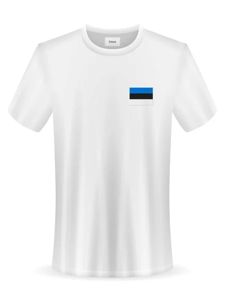 Camiseta Con Bandera Estonia Sobre Fondo Blanco Ilustración Vectorial — Vector de stock