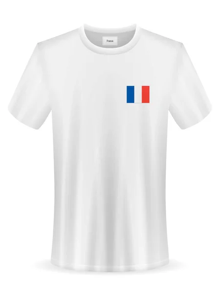 Stock vector T-shirt with France flag on a white background. Vector illustration.