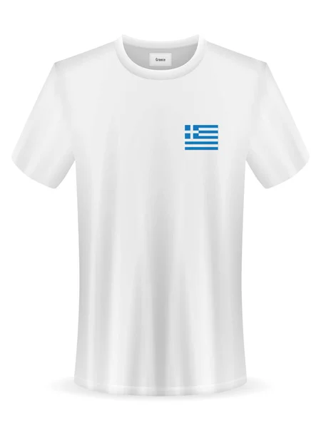 Tričko Řeckou Vlajkou Bílém Pozadí Vektorová Ilustrace — Stockový vektor