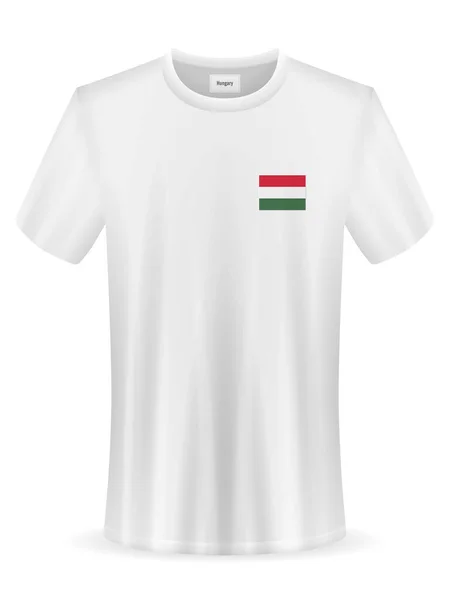 Shirt Com Bandeira Húngara Sobre Fundo Branco Ilustração Vetorial —  Vetores de Stock