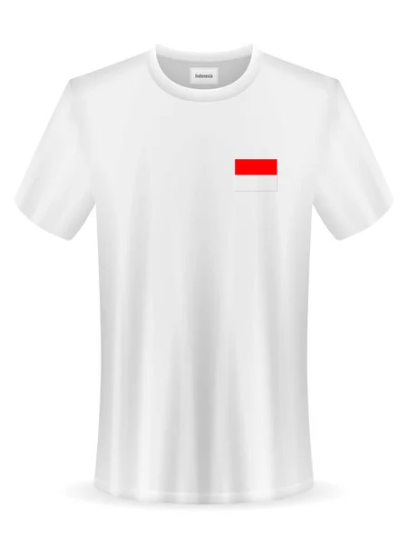 白い背景にインドネシア国旗のTシャツ ベクターイラスト — ストックベクタ