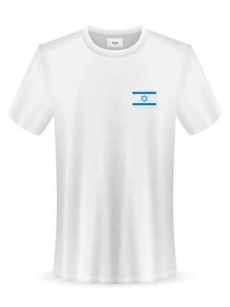 Shirt Med Israel Flagga Vit Bakgrund Vektorillustration — Stock vektor