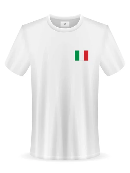 Shirt Flagą Włoch Białym Tle Ilustracja Wektora — Wektor stockowy