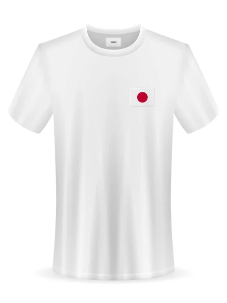 白地に日本の国旗が描かれたTシャツ ベクターイラスト — ストックベクタ