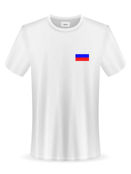 Shirt Con Bandiera Russa Sfondo Bianco Illustrazione Vettoriale — Vettoriale Stock