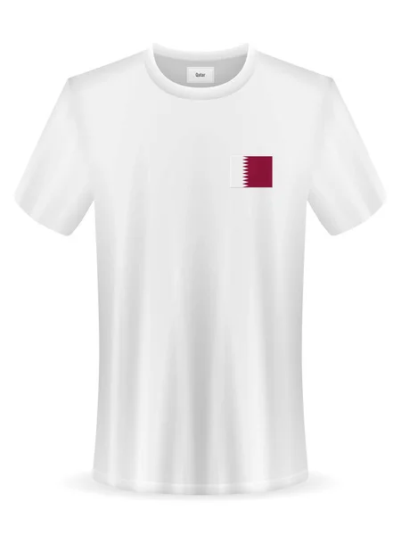 白地にカタール国旗のTシャツ ベクターイラスト — ストックベクタ