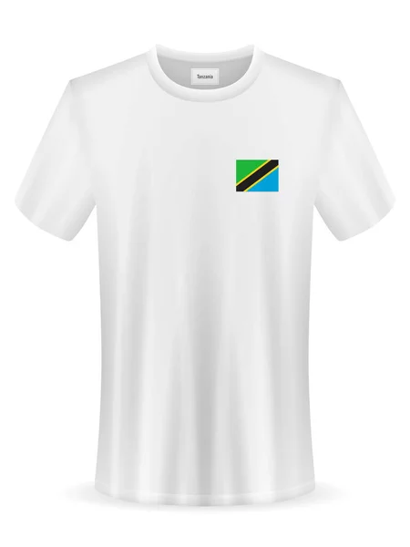 Shirt Com Bandeira Tanzânia Num Fundo Branco Ilustração Vetorial — Vetor de Stock