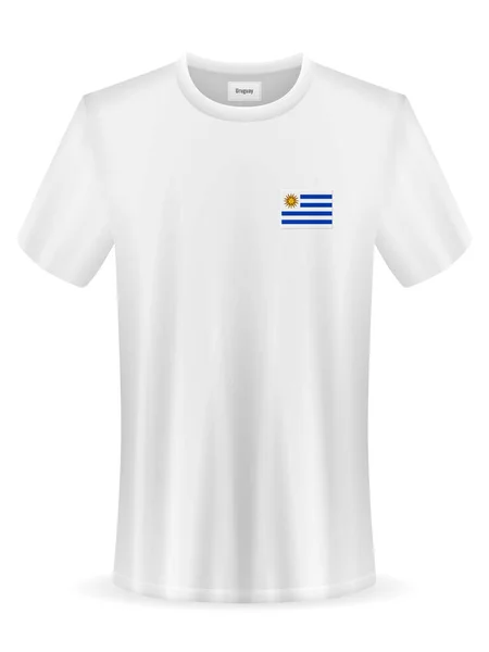 Shirt Med Uruguay Flagga Vit Bakgrund Vektorillustration — Stock vektor