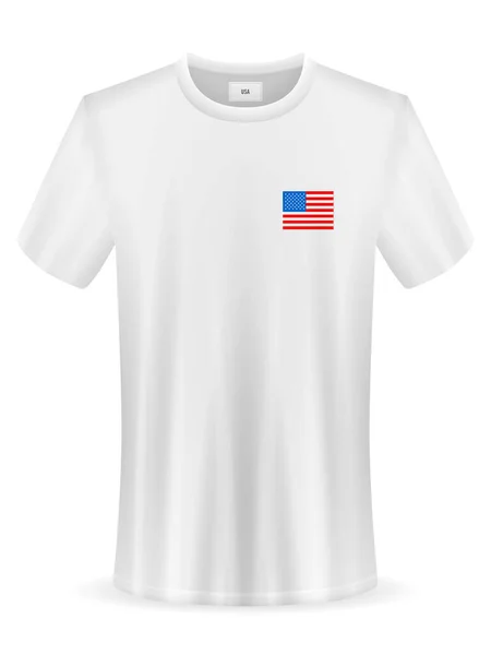 Shirt Com Bandeira Dos Eua Sobre Fundo Branco Ilustração Vetorial —  Vetores de Stock