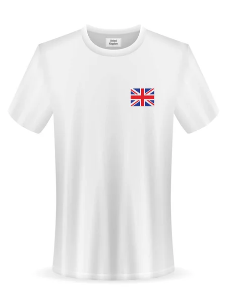 Shirt Βρετανική Σημαία Λευκό Φόντο Εικονογράφηση Διανύσματος — Διανυσματικό Αρχείο