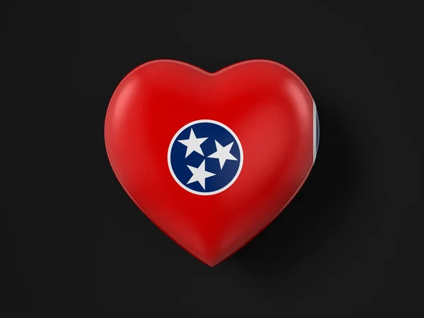 Прапор Серця Штату Теннессі Чорному Тлі Ілюстрація — стокове фото