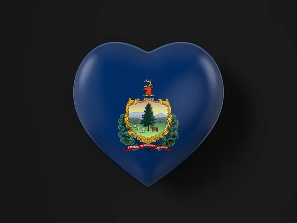 Bandera Del Corazón Del Estado Vermont Sobre Fondo Negro Ilustración — Foto de Stock