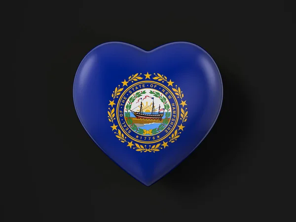Прапор Серця Штату Нью Гемпшир Чорному Тлі Ілюстрація — стокове фото