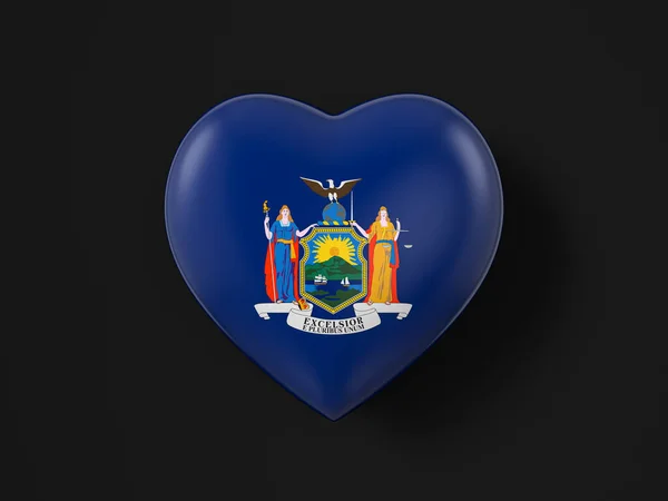 Прапор Серця Штату Нью Йорк Чорному Тлі Ілюстрація — стокове фото