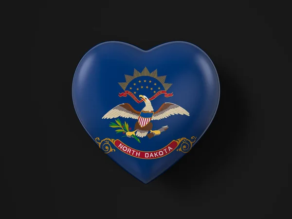 Флаг Сердца Штата Северная Дакота Черном Фоне Иллюстрация — стоковое фото