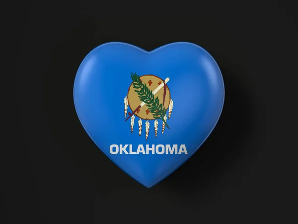 Прапор Серця Штату Оклахома Чорному Тлі Ілюстрація — стокове фото