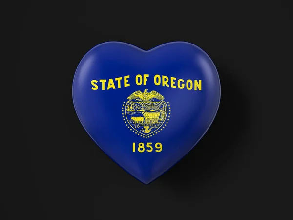 Прапор Серця Штату Орегон Чорному Тлі Ілюстрація — стокове фото