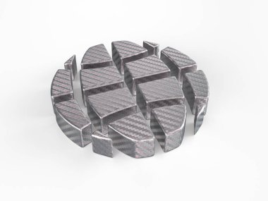 Beyaz bir arkaplanda holografik folyo küre sembolü. 3d illüstrasyon.