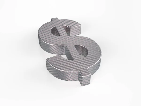 Símbolo Holográfico Dólar Folha Fundo Branco Ilustração — Fotografia de Stock
