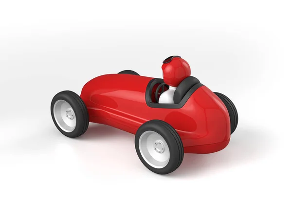 白い背景におもちゃの車 3Dイラスト — ストック写真